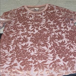 Light pink floral pattern blouse